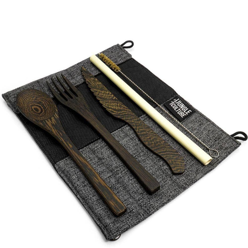 Reusable Eco-friendly Cutlery Set - Plastic Free, Wooden
